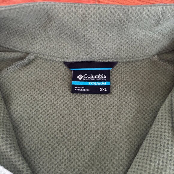 COLUMBIA Titanium Omni-Shield Full Zip Tech Fleece‎ Jacket Mens XXL Sage Green - Picture 6 of 9